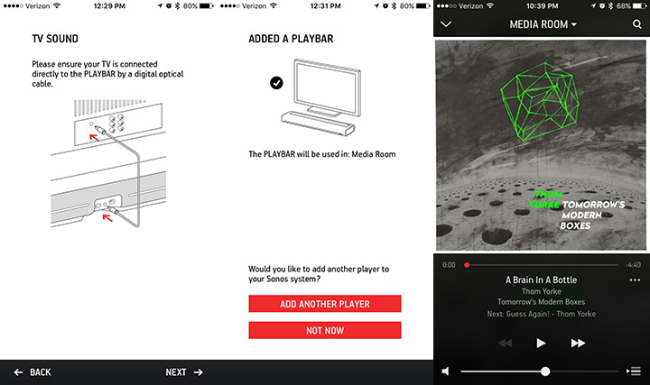 Connecting the PLAYBAR with the Sonos software